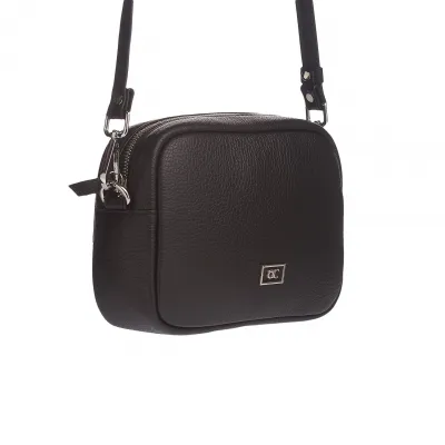 Kožená crossbody kabelka, čierna