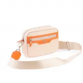 Kožená crossbody kabelka, ružová