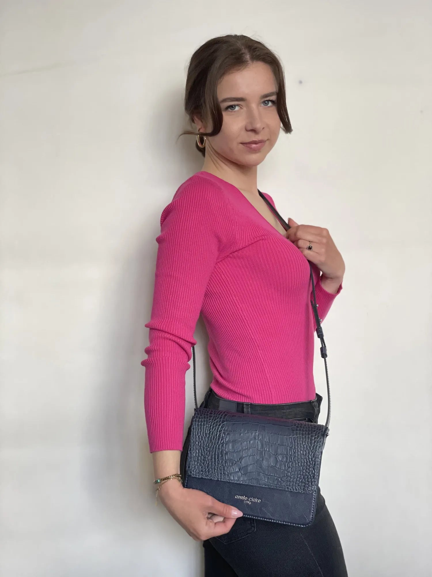annie claire damska kozena kabelka julia modra slovenske kabelky